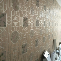 Modern Chinese classical bamboo rhyme wallpaper PVC bamboo pane Chinese engineering Teahouse restaurant wallpaper full shop