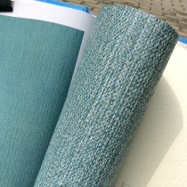Modern Japanese imitation hemp weave wallpaper new Chinese linen vertical weave woven wallpaper beige plain blue