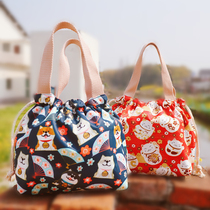 Japanese lunch box bag handbag lunch bag drawstring waterproof student office worker with rice bag