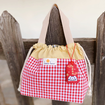 Japan-ROK Wind Lunch Box Bags Lunch Bag Cute department Thickened Draw Rope Students with Rice Bag Canvas Small Build Capacity