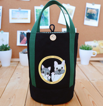 New Day Style Cartoon Large Capacity Drum Cute Lunchbox Bags Hand Lunch Box Bags With Snacks Cloth Bag Canvas Carry Bag