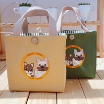 Japanese cartoon cute lunch bag portable lunch box bag office worker students with rice thick canvas bag can be customized