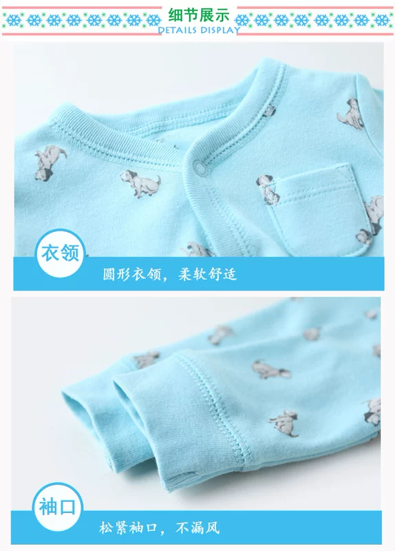 Babyiesies mùa xuân và mùa thu cotton tay dài chân nam và nữ bé quần áo trăng tròn leo núi romper quần áo sơ sinh quần áo liền thân mùa hè