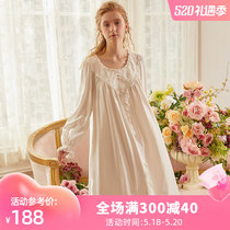Dust Xi Spring Autumn Palace Court Sleeping Dress Woman Loose Cute Long style Princess Home Comforts Soft Comfort Long Sleeves Sweet and Sleeping Clothes