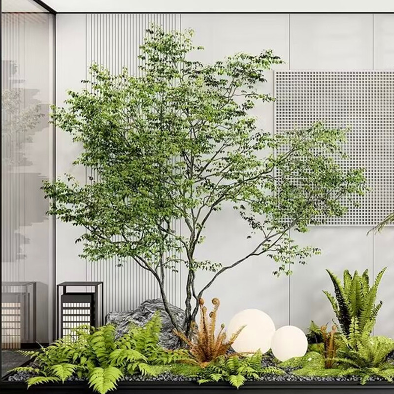 Artificial Hanging Bell Tree, Horse-Dranker Tree, Nordic Indoor Fake Green Plants, Floor-Standing Window Display, Decorative Landscape Ornament Set