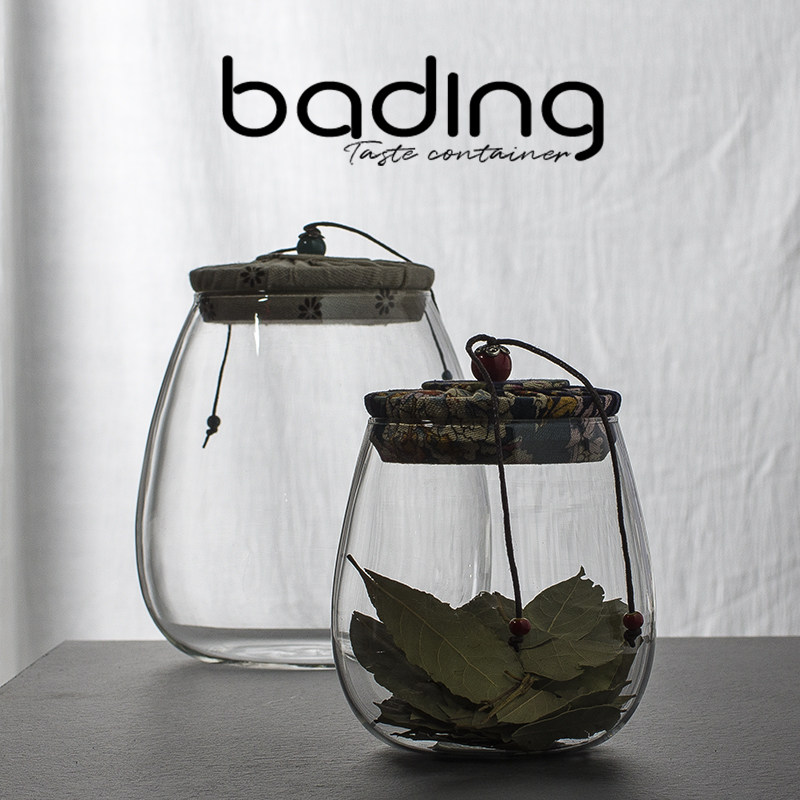 Cotton Hemp Seal Cloth Cover Glass Tea Leaf Jars Flower Tea Seal Tank Transparent Storage Tank Cork Moisture Storage Tank