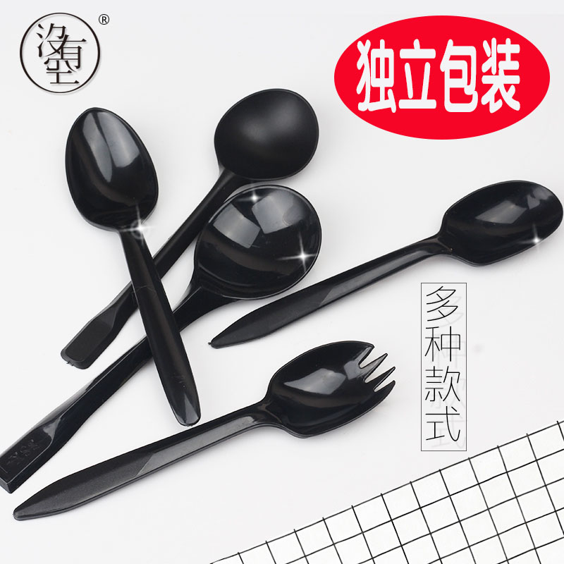 Disposable Spoon Wholesale Watermelon Spoon Fruit Fork Spoon Independent Packaging Plastic Big Cake Spoon-Taobao