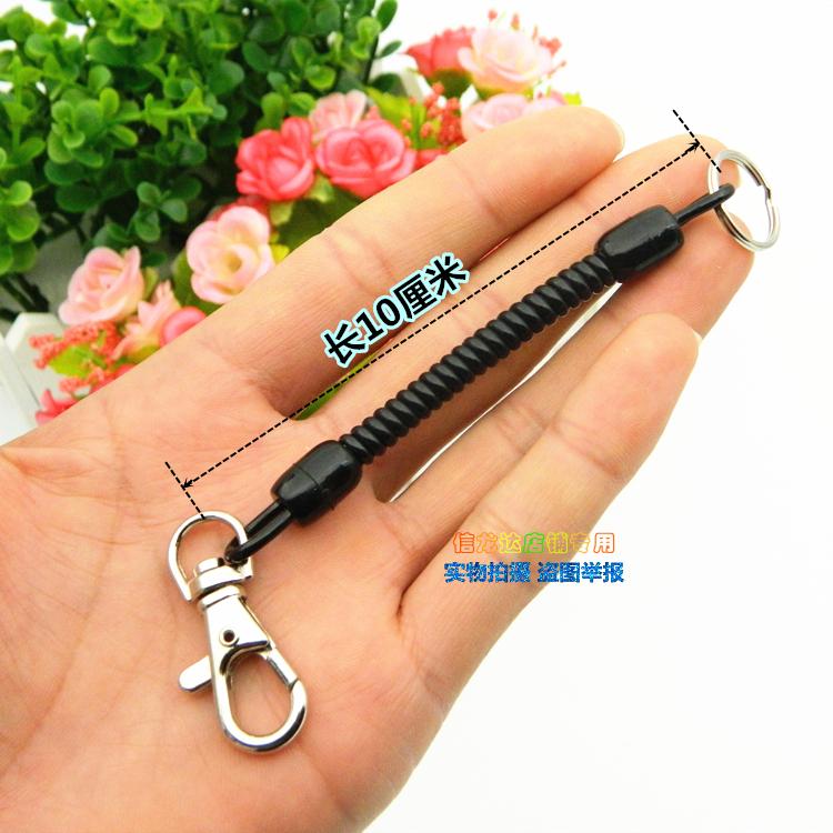 Dây buộc nhỏ lò xo telescopic chống trộm dây màu / đen điện thoại di động dây buộc treo chìa khóa dây phụ kiện