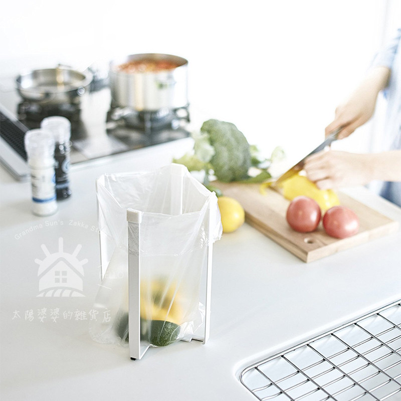 Spot Japan import Yamazaki industrial yamazaki plastic bag support rack tabletop garbage can drain rack L number