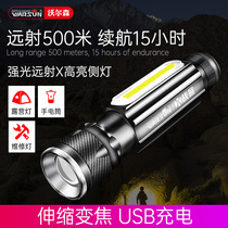 Volson Small Flashlight With Magnet Suction Zoom Portable Multifunction Charging Mini Outdoor Led Super Bright Light