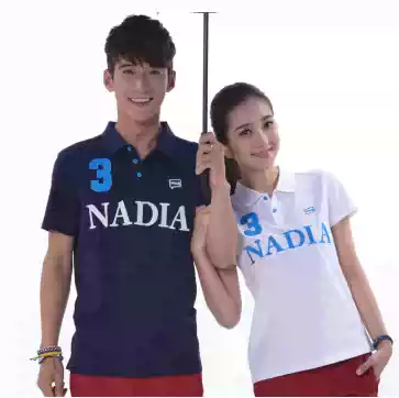 N a Nadia summer special pure cotton men and women couples lapel short-sleeved T-shirt PF895