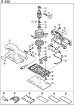 Liangming S350 sand paper machine accessories rotor stator coil switch carbon brush base plate sponge pad rubber foot iron bar clip