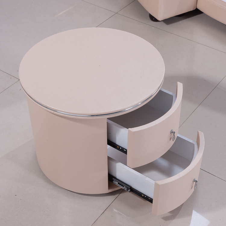 Bedroom White Round Bed Cabinet Simple Modern Round Bed Cabinet