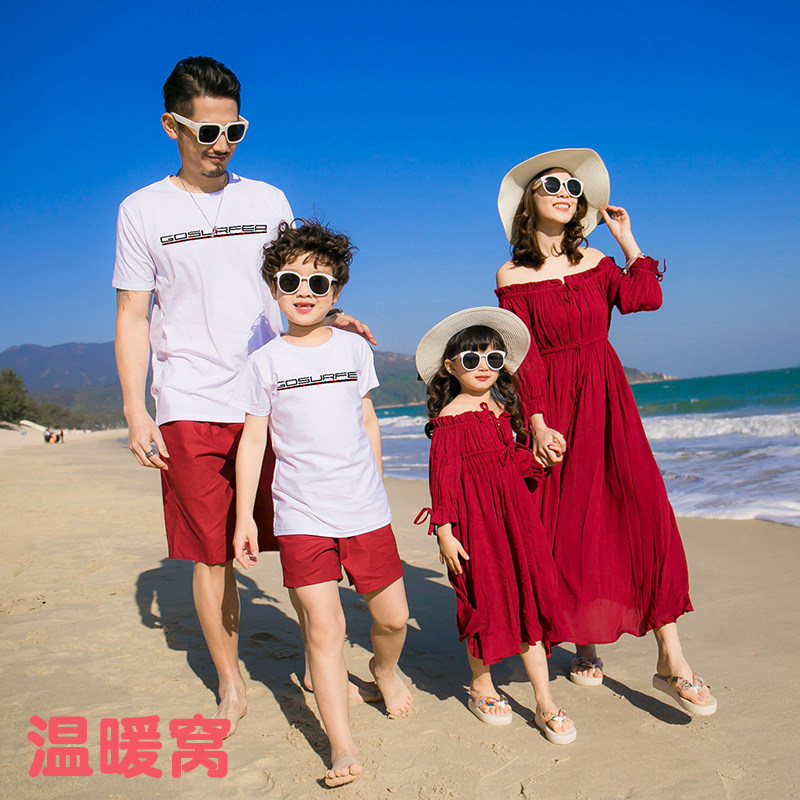 Fashion Holiday Windy Family Pro Submount Summer Season of the Mother and Mother Mother and son Couple Couple suit