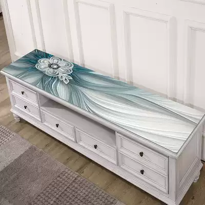 3D geometric TV cabinet tablecloth rectangular pvc glass waterproof Crystal Board living room tea table mat table mat tablecloth thick