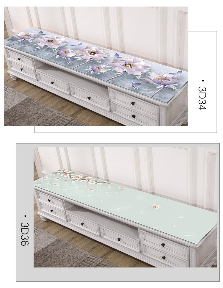 3D thực vật tủ TV khăn trải bàn hình chữ nhật PVC kính chống thấm tấm pha lê phòng khách bàn cà phê mat bàn mat khăn trải bàn dày - TV tivi samsung 55tu8000
