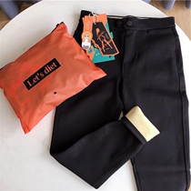 Autumn winter plus velvet magic pants small black pants can be externally worn with overplay body shaping