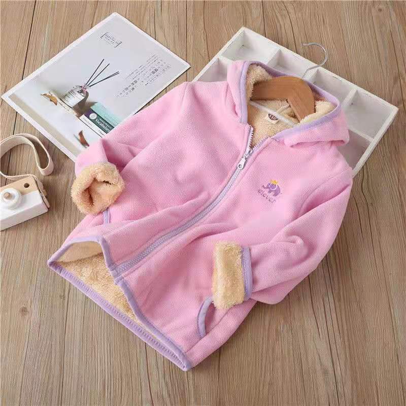 chàng trai áo khoác trẻ em Cardigan quần áo rocking nhung cô gái áo khoác hàng đầu bảo vệ bé quần áo triều trẻ em mùa xuân váy mùa xuân mùa xuân và mùa thu cho trẻ em