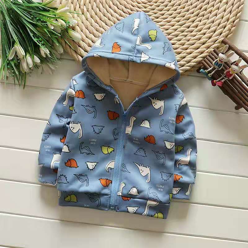 chàng trai áo khoác trẻ em Cardigan quần áo rocking nhung cô gái áo khoác hàng đầu bảo vệ bé quần áo triều trẻ em mùa xuân váy mùa xuân mùa xuân và mùa thu cho trẻ em