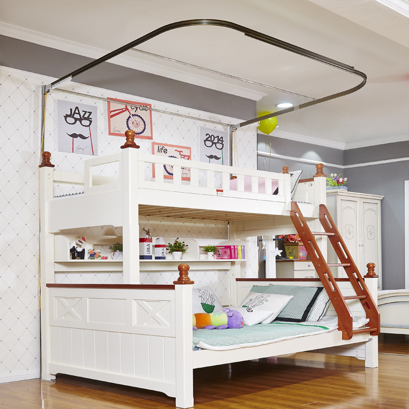 Single-rail pull curtain bracket primary-secondary bed bracket (special for primary-secondary bed mosquito net) does not include tent yarn