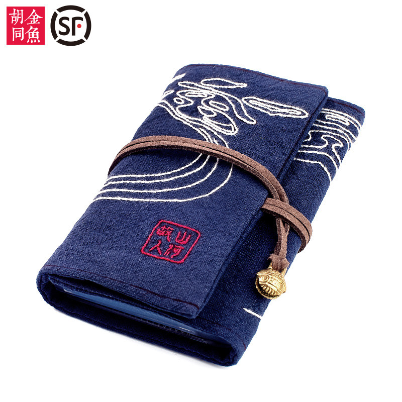 Handmade diy multi-card position large-capacity card bag embroidery self-embroidery material bag cloth art to send friends gifts with tutorials