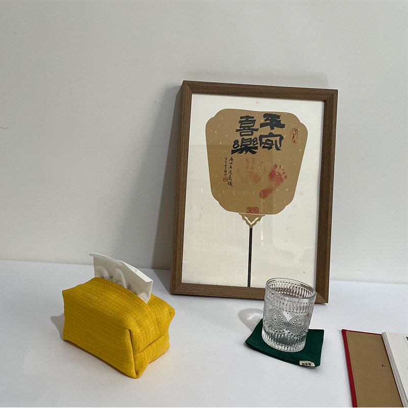 ins Nordic style solid color paper towel bag universal drawer bag can be customized linen modern simple three-dimensional paper towel box