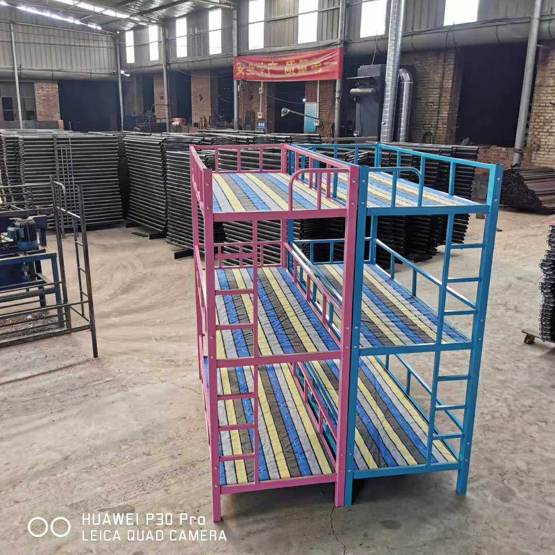 Kindergarten day care class Three-story bed Primary school student nap bed Iron frame bed Children's double bed Double bed Boy girl