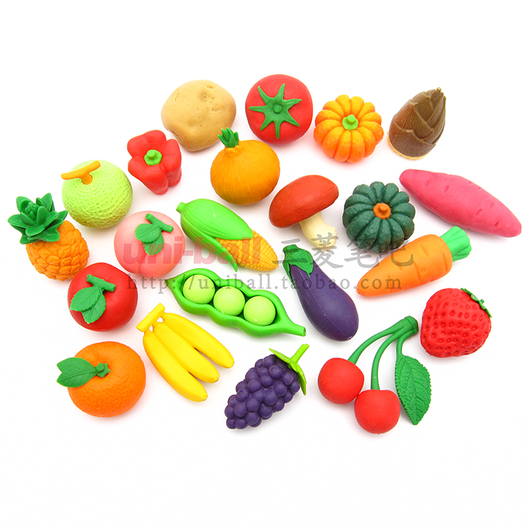 iwako Japan eraser students Prizes Fruit Vegetables Red Apple Orange Sushi Banana Grape Strawberry 