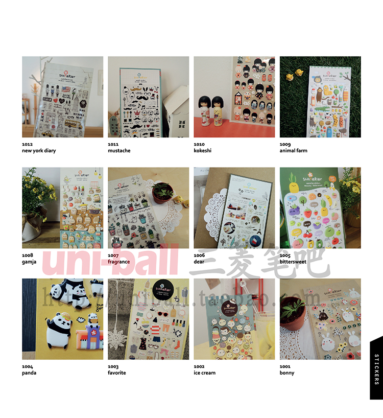 Suatelier Stickers Korea Sticker Creative Hand Ledger Cute Little Fresh Transparent Diary Diy Cartoon 