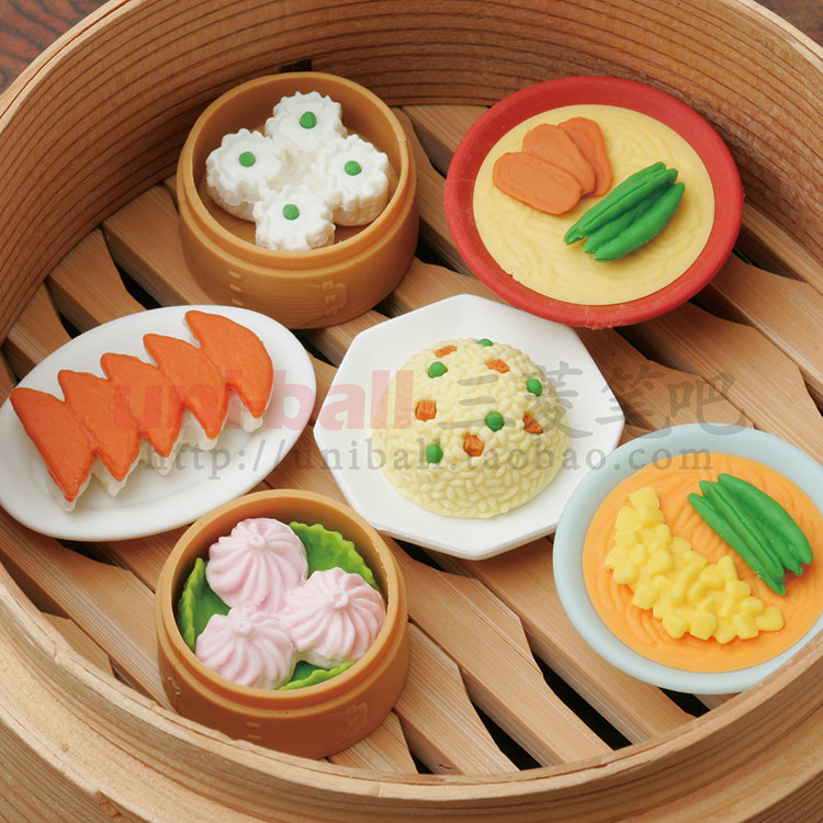 iwako rubber erase Chinese food model of steamed bread simulation creative cute cartoon children elementary school students