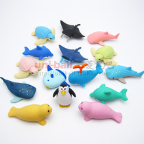  Iwako Eraser Marine animals Penguin Dolphin seal Turtle Great White shark Fish Killer Whale fish small model toy