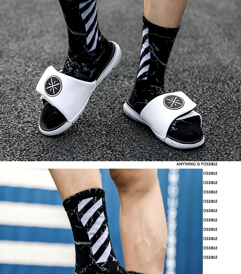 Giày dép nam Li Ning 2019 mới Wade way light Velcro xu hướng dép thể thao AGAP009 - Dép thể thao dép balenciaga