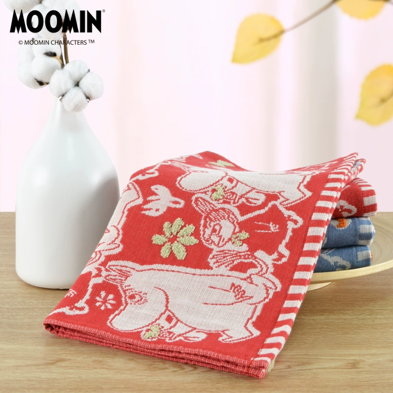 MOOMIN Moomin hoa bị ám ảnh với lớp khăn mặt Một bộ phim hoạt hình bông gạc ba lớp tinh khiết dễ thương - Khăn tắm / áo choàng tắm