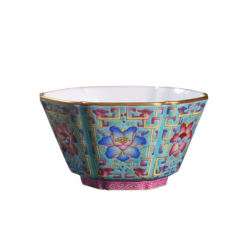 Jingdezhen ceramic all hand made enamel colors branch benevolent master cup large individual single CPU kung fu tea cup