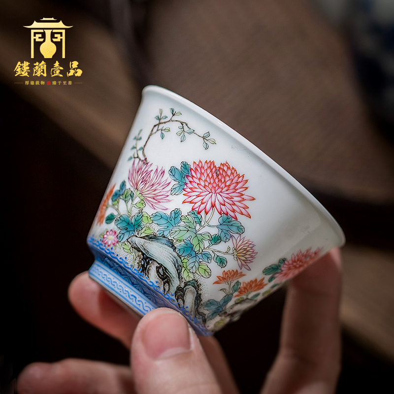 Jingdezhen ceramic all hand - made by masters cup kung fu tea set porcelain teacup full single CPU to use individual cup of tea