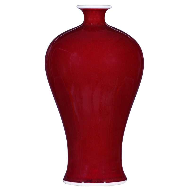 Jingdezhen ceramics manual ruby red inserted vase sitting room of Chinese style household decorations crafts are rich ancient frame collection