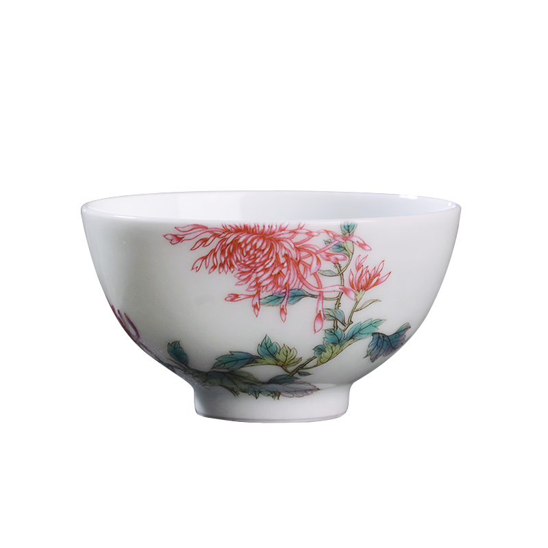 Jingdezhen ceramic all hand - made pastel CongJu masters cup from the individual make tea cup single cup sample tea cup