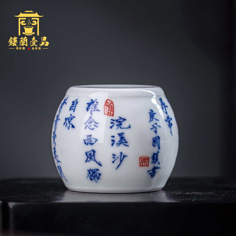 Jingdezhen ceramic cover set all hand - made porcelain USES GaiWanCha cover whole hand collectables - autograph paperweight tea accessories