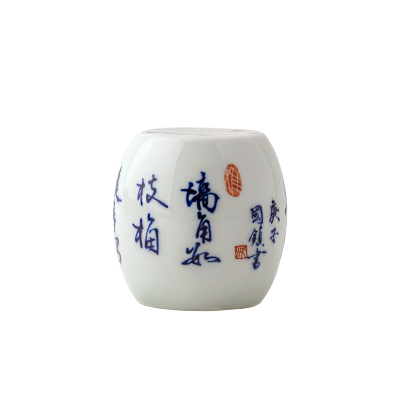 Jingdezhen ceramic checking cover buy blue and white name plum blossom put GaiWanCha cover whole hand collectables - autograph paperweight tea accessories