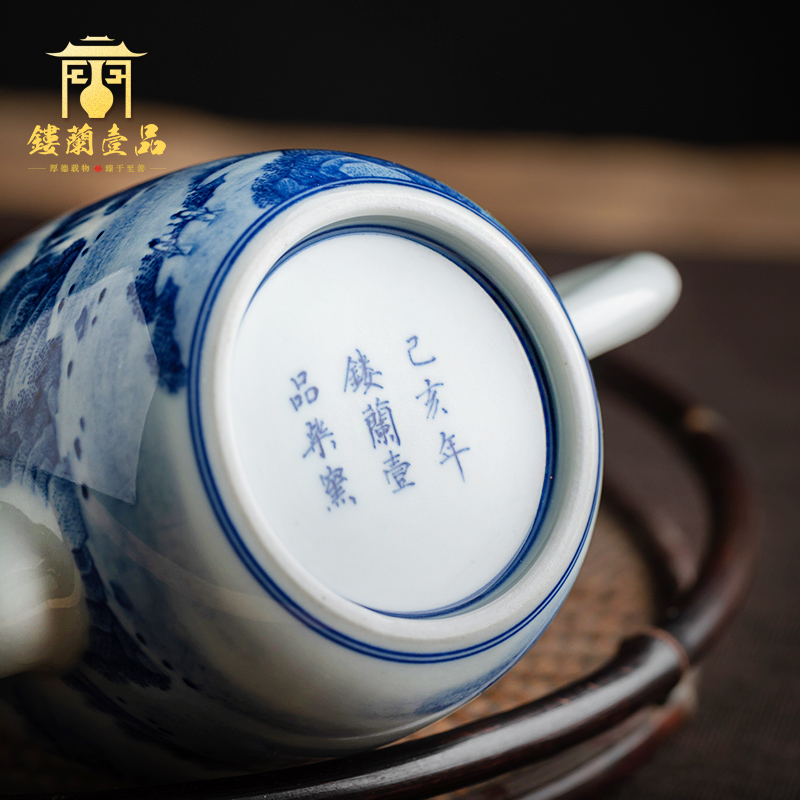 Jingdezhen ceramic hand - made porcelain maintain landscape ewer kung fu tea set large single pot of big capacity of the teapot