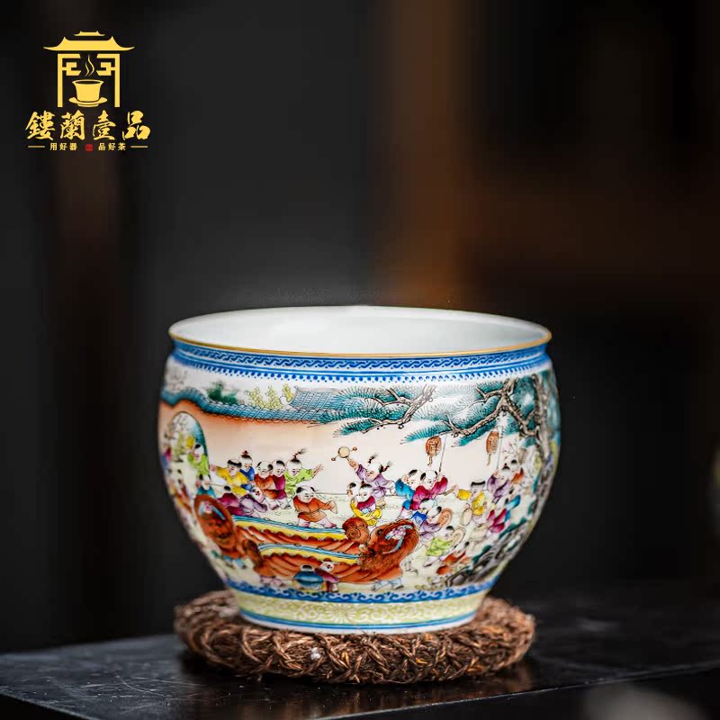 Jingdezhen ceramics hand - made pastel the ancient philosophers figure master cup large tea cup with personal single CPU name cup
