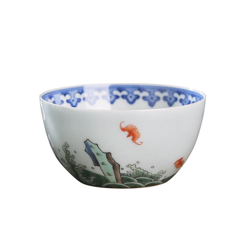 All hand - made pastel live ShouHai master of jingdezhen ceramics kung fu tea set personal tea cup to use single CPU
