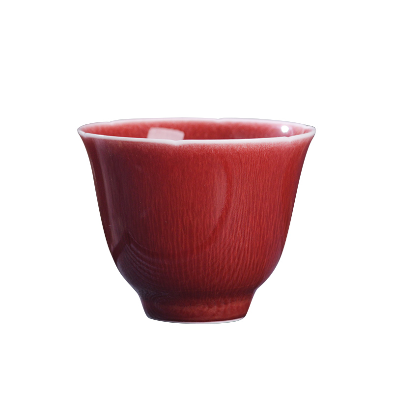 Jingdezhen up up with red glaze master cup single CPU female male individual sample tea cup high - grade ceramic cups. A single