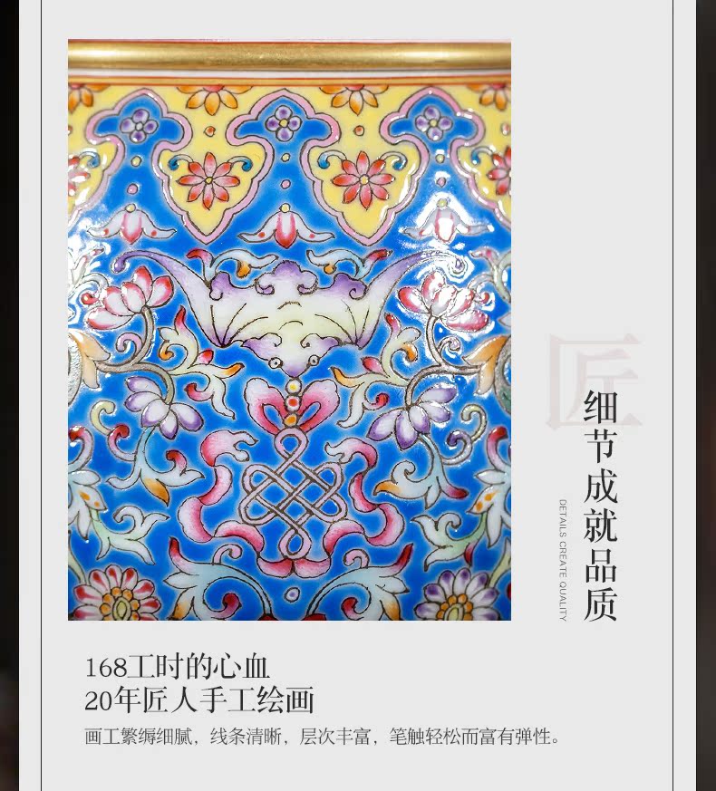 Jingdezhen ceramic hand - made to pastel blue tie up dry lotus flower tea in hot water to wash the machine water jar kung fu tea accessories