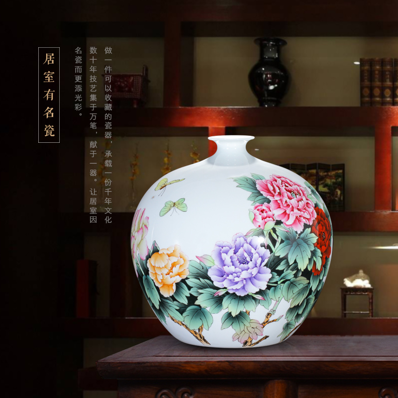 Jingdezhen ceramic master hand made porcelain vase furnishing articles of the new Chinese rich ancient frame sitting room decoration wedding decoration