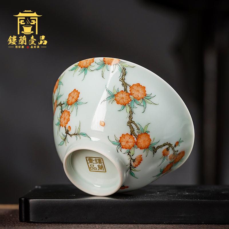 All hand - made pastel masters cup jingdezhen Chinese kung fu tea set ceramic tea cup single cup sample tea cup bowl