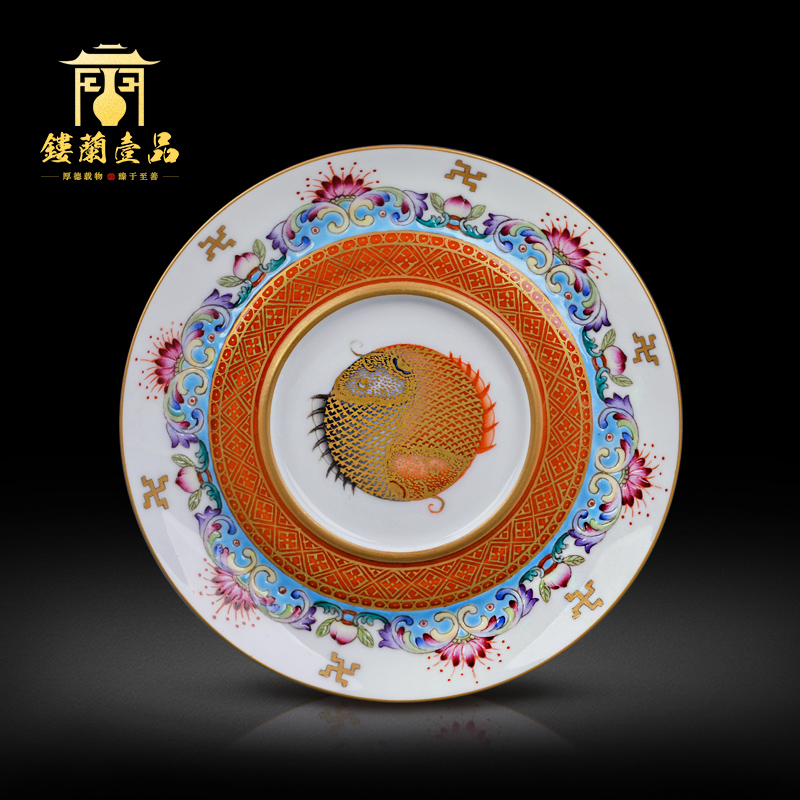 Jingdezhen ceramic all hand - made colored enamel paint even rise step by step foot only three tureen tea bowl of tea