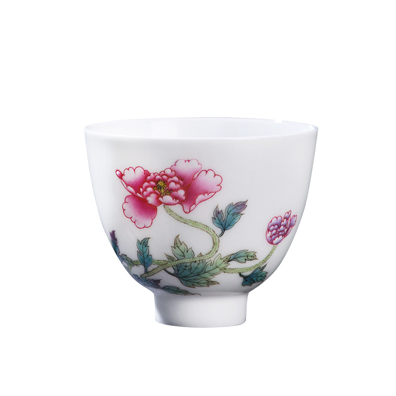 Jingdezhen kung fu tea set ceramic cup bowl hand - made pastel corn poppy fragrance - smelling cup cup manually tea master