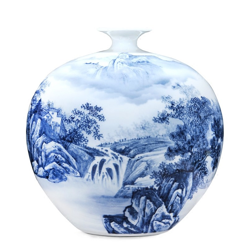 Hand - made dry flower vases, new Chinese style living room sofa of blue and white porcelain of jingdezhen ceramics TV ark adornment furnishing articles
