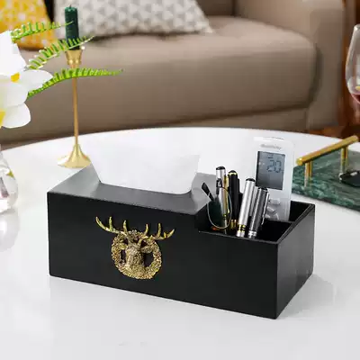 Nordic simple napkin paper box living room high-end multi-function tissue box storage box elk toilet paper box luxury ornaments